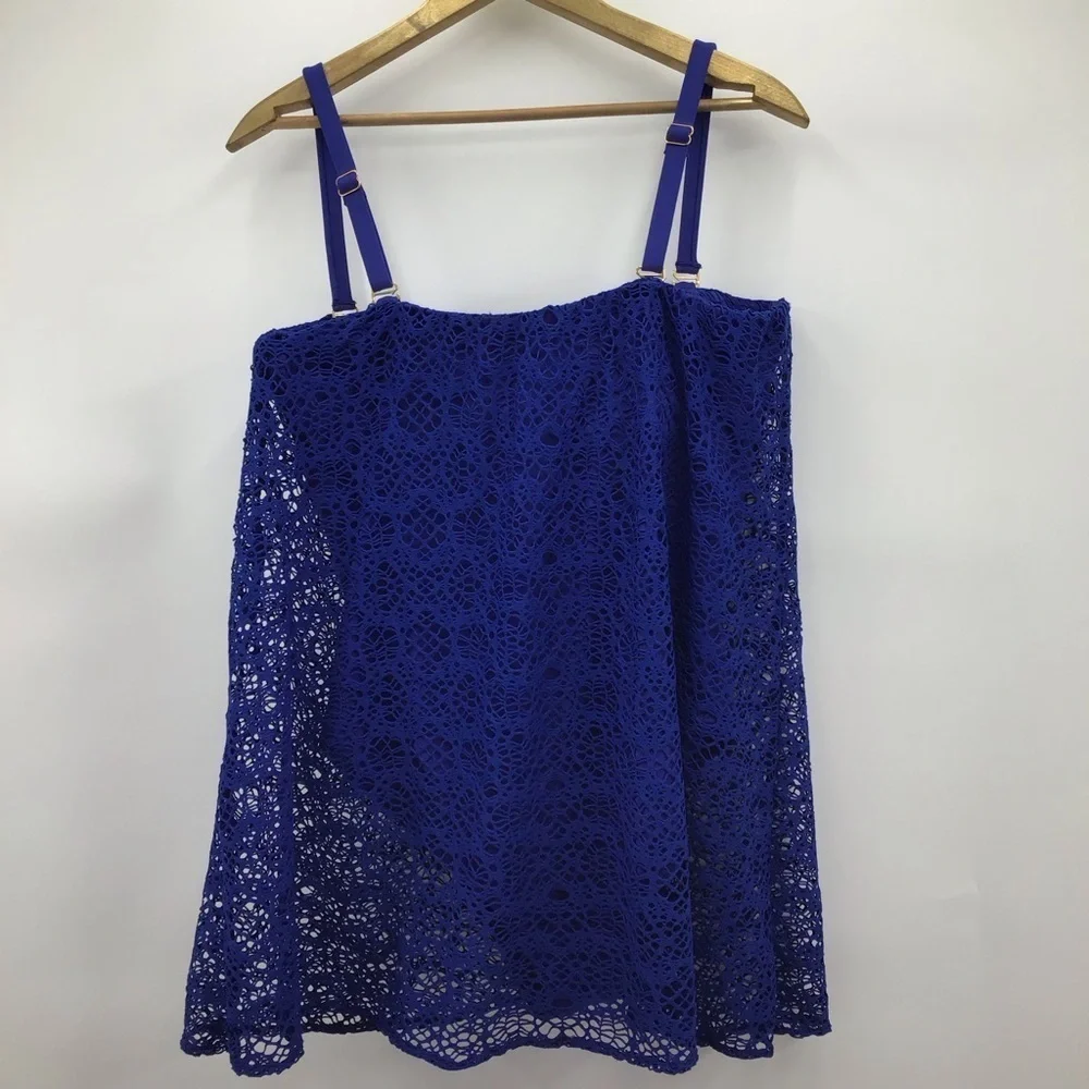 Ralph Lauren Royal Blue Lace One-piece Swimming Suit